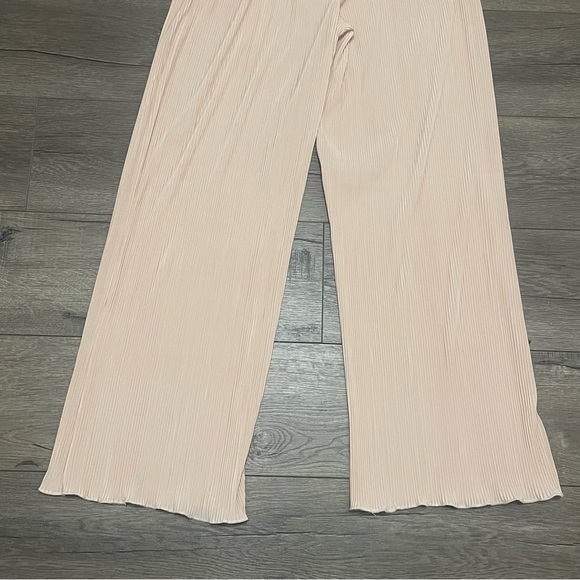 Joie Women's Pleated Satin Pink High Rise Pants Pull On Stretch Waist Sz Small - Picture 7 of 8